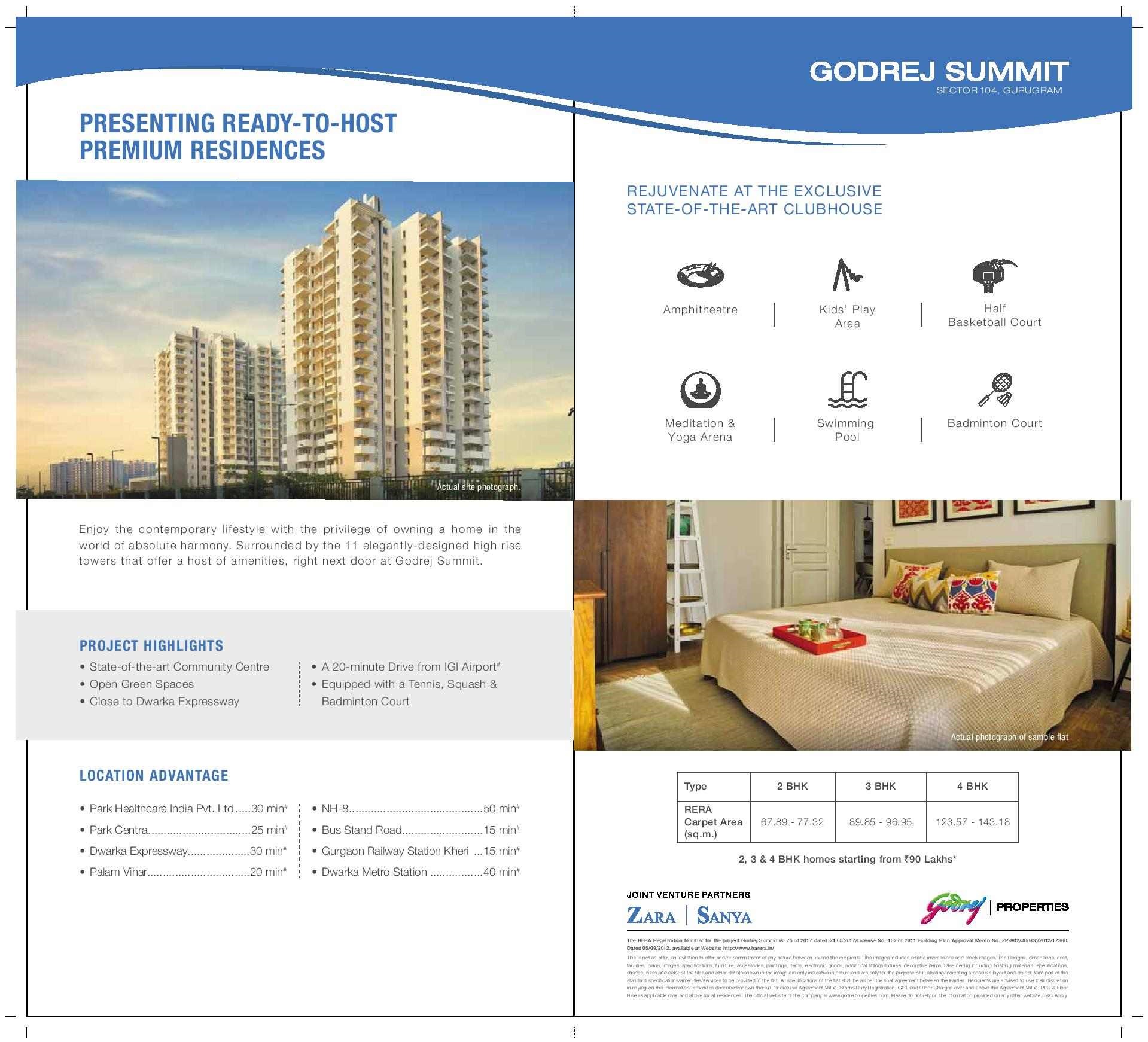 Own a home at Rs.9999 per month with Happy EMI at Godrej Summit in Gurgaon